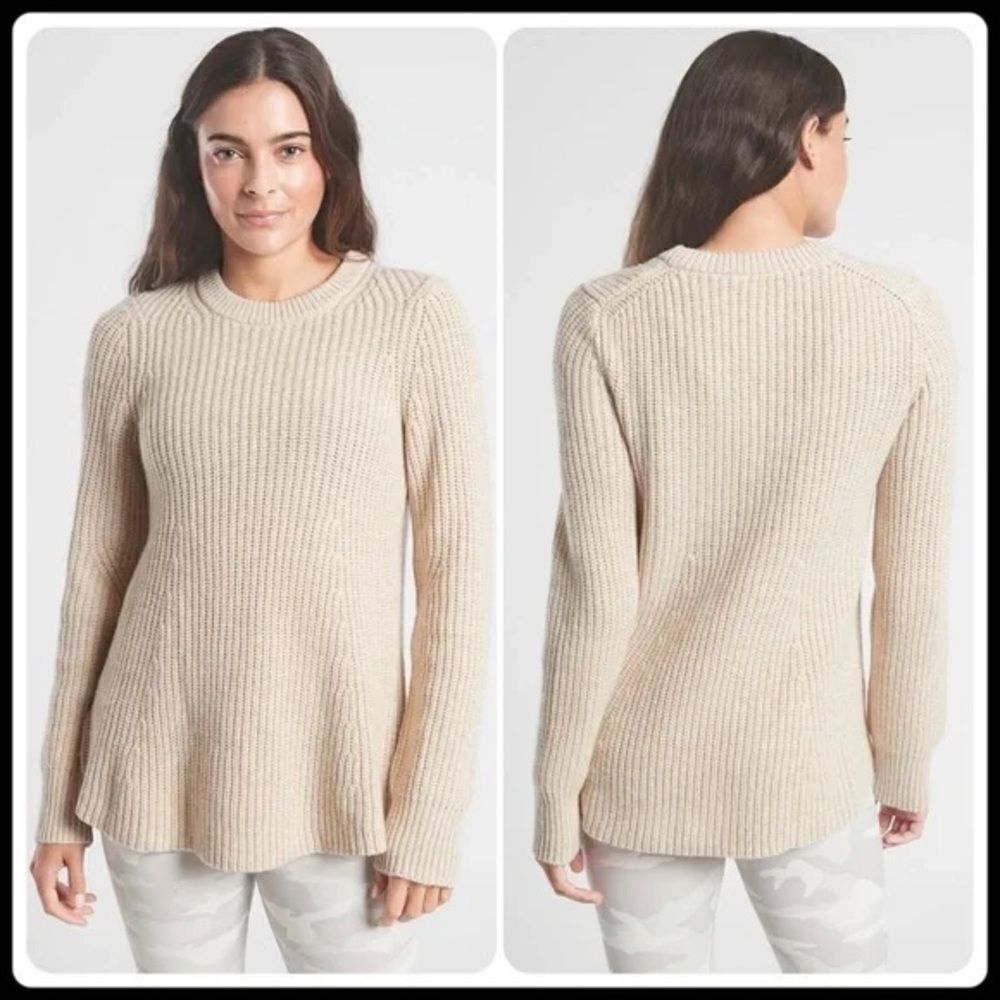 ✨ ATHLETA Sierra Wool Knit Crew Sweater in Coconut✨